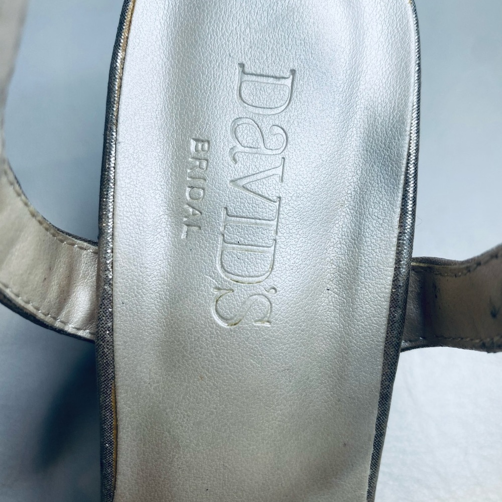 David's Bridal Metallic Strappy Heels - Picture 6 of 6